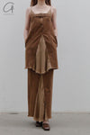 OUDE WAAG Washing Cowboy Deolition Dress OW-23SS-DS03 reddish brown